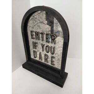 10"‎ ENTER IF YOU DARE Iridescent Moon Tabletop Decor Halloween NEW
